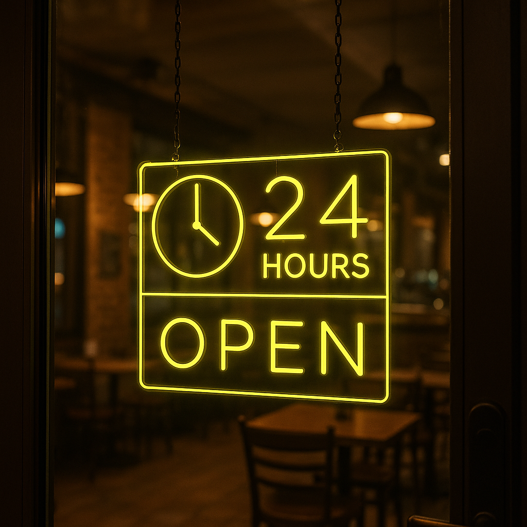 24 Hours Open Neon Sign for StoreFront