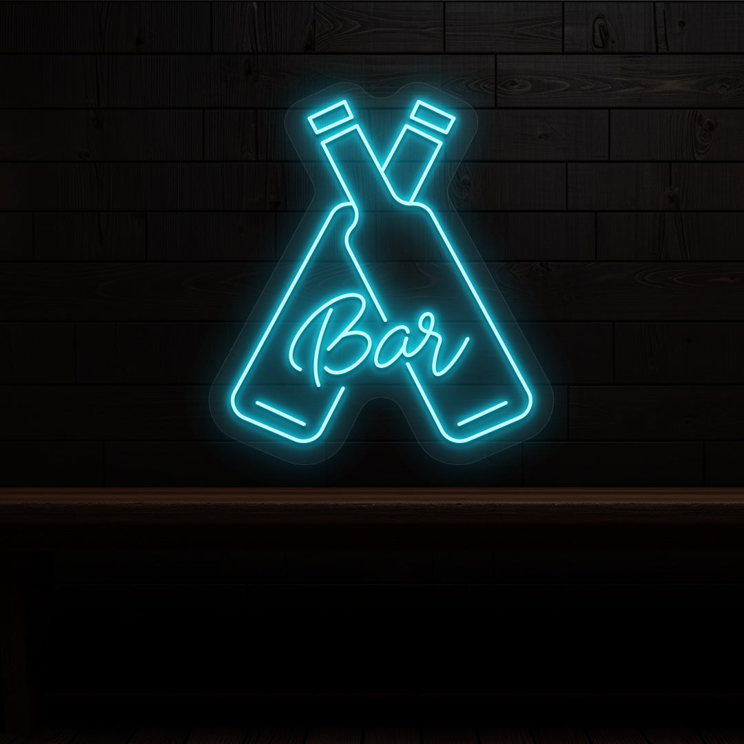 Beer Bottles Bar Neon Sign