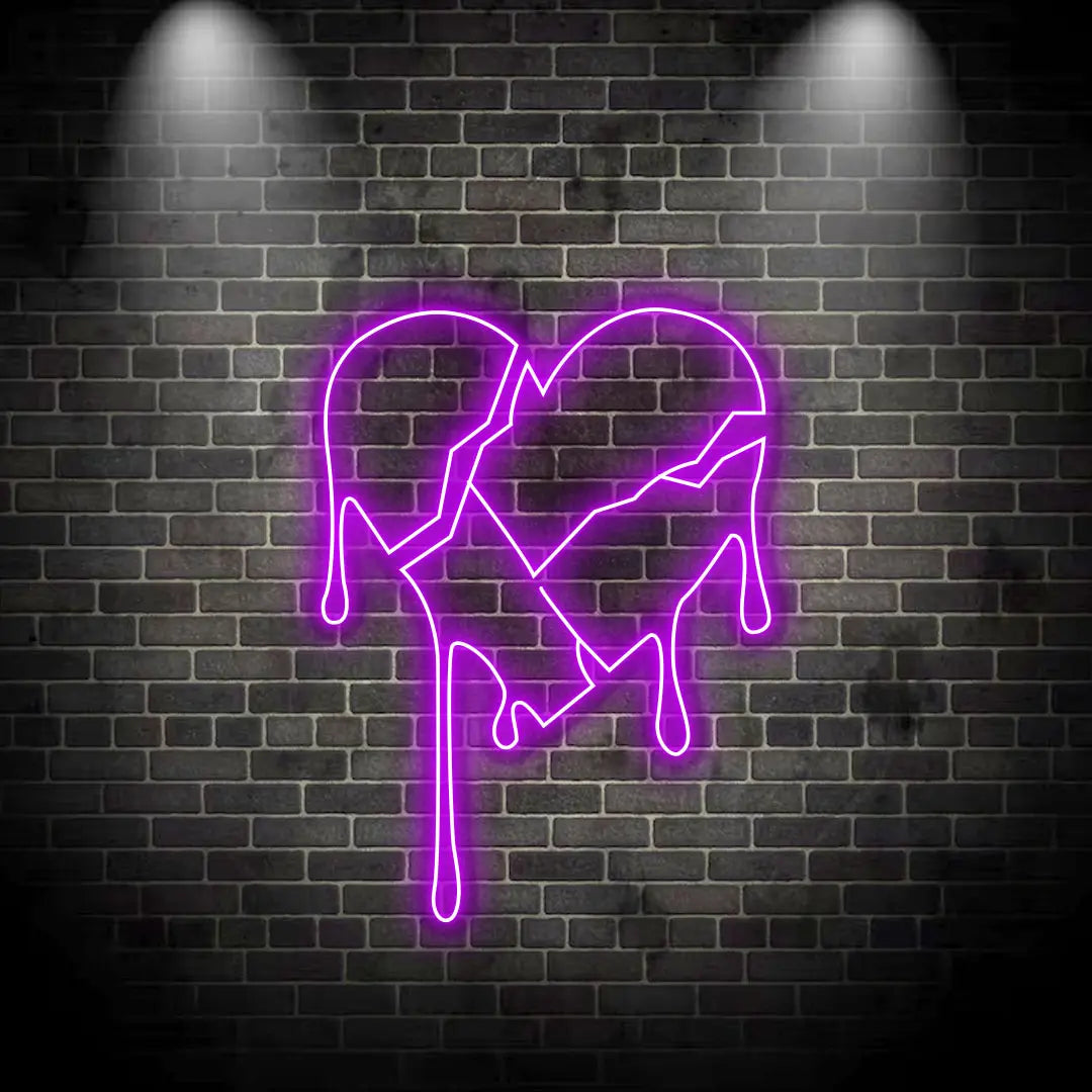 Broken Heart Neon Sign