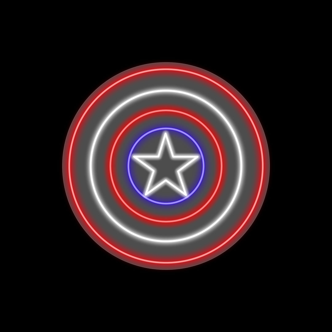 Captain America Shield Neon Sign