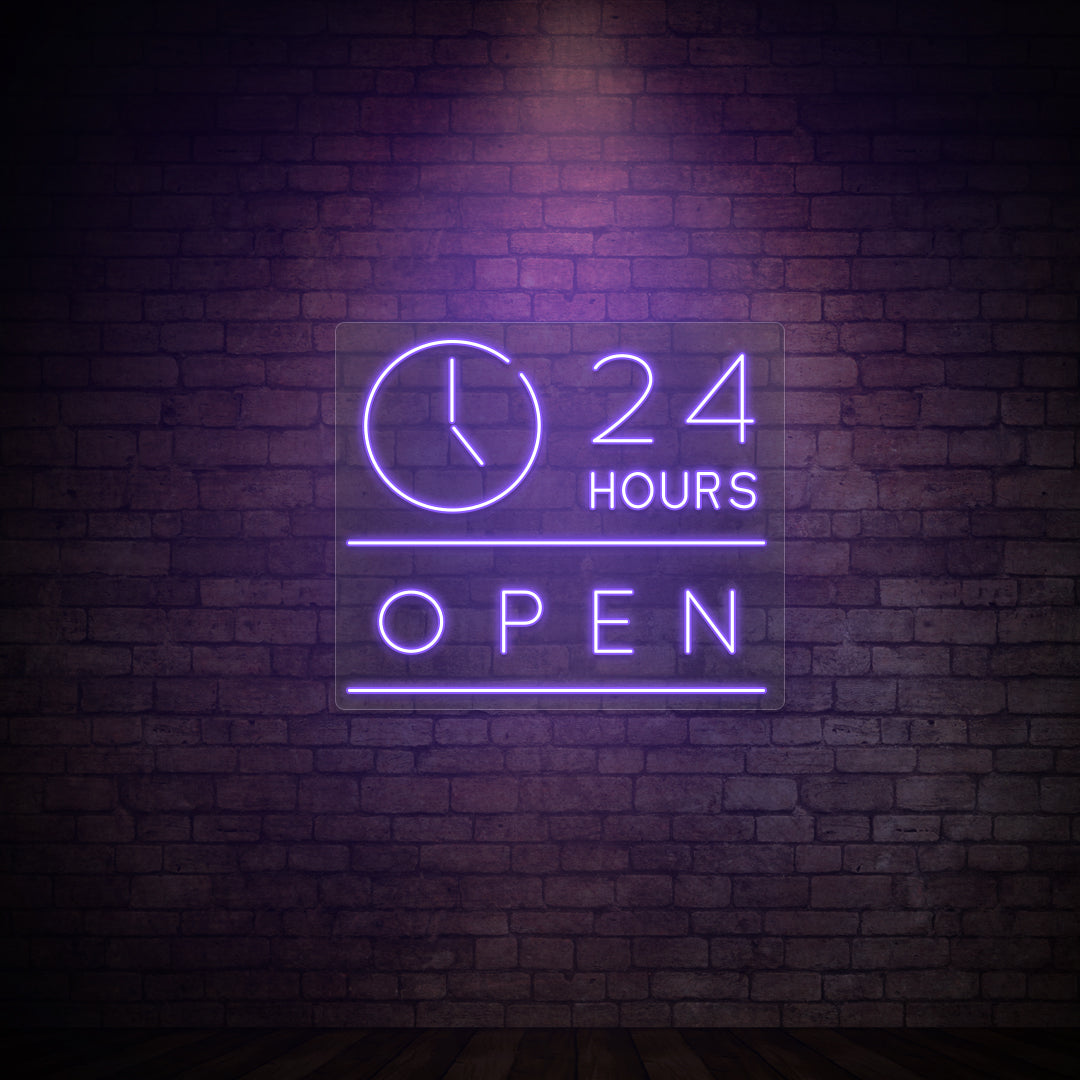 24 Hours Open Neon Sign for StoreFront