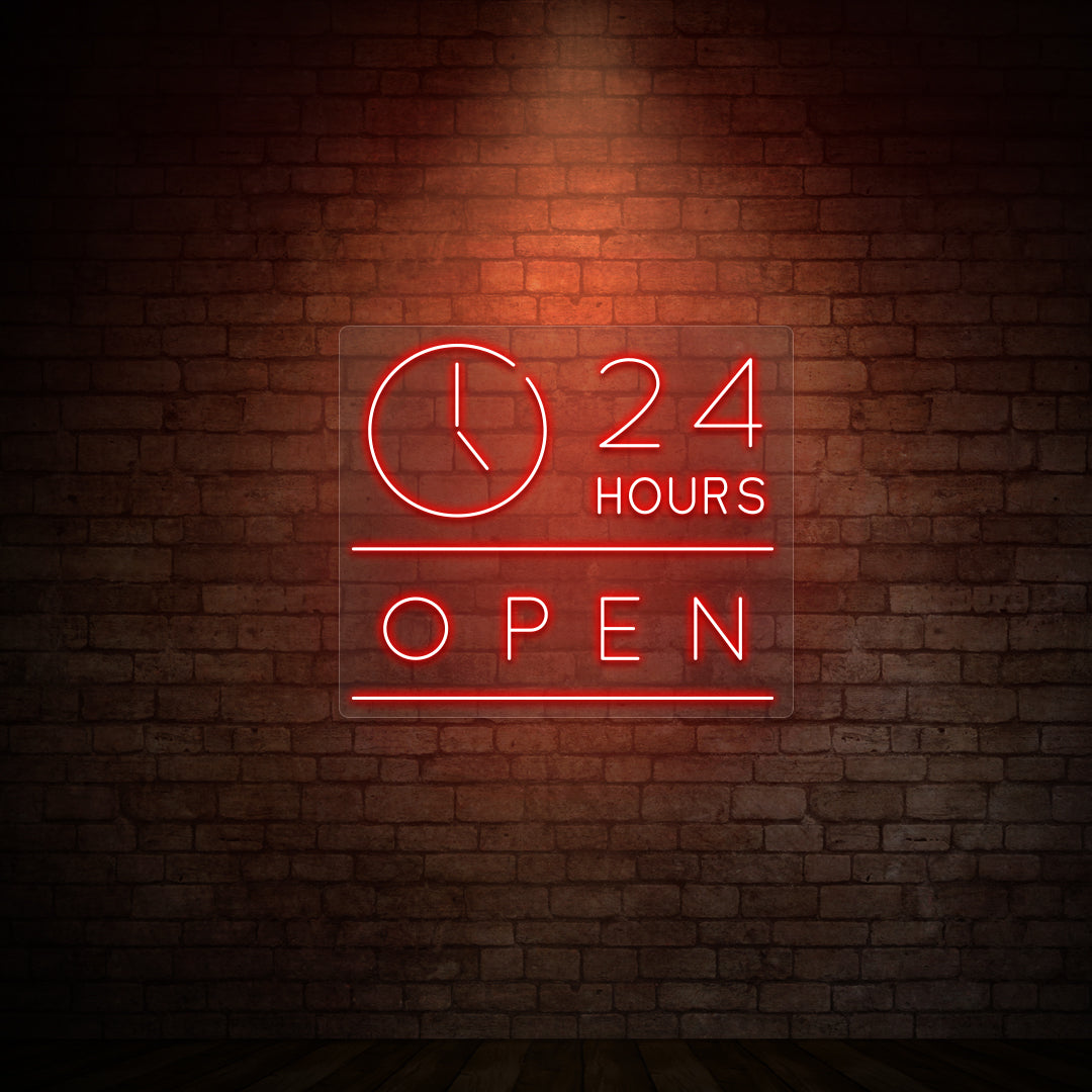 24 Hours Open Neon Sign for StoreFront