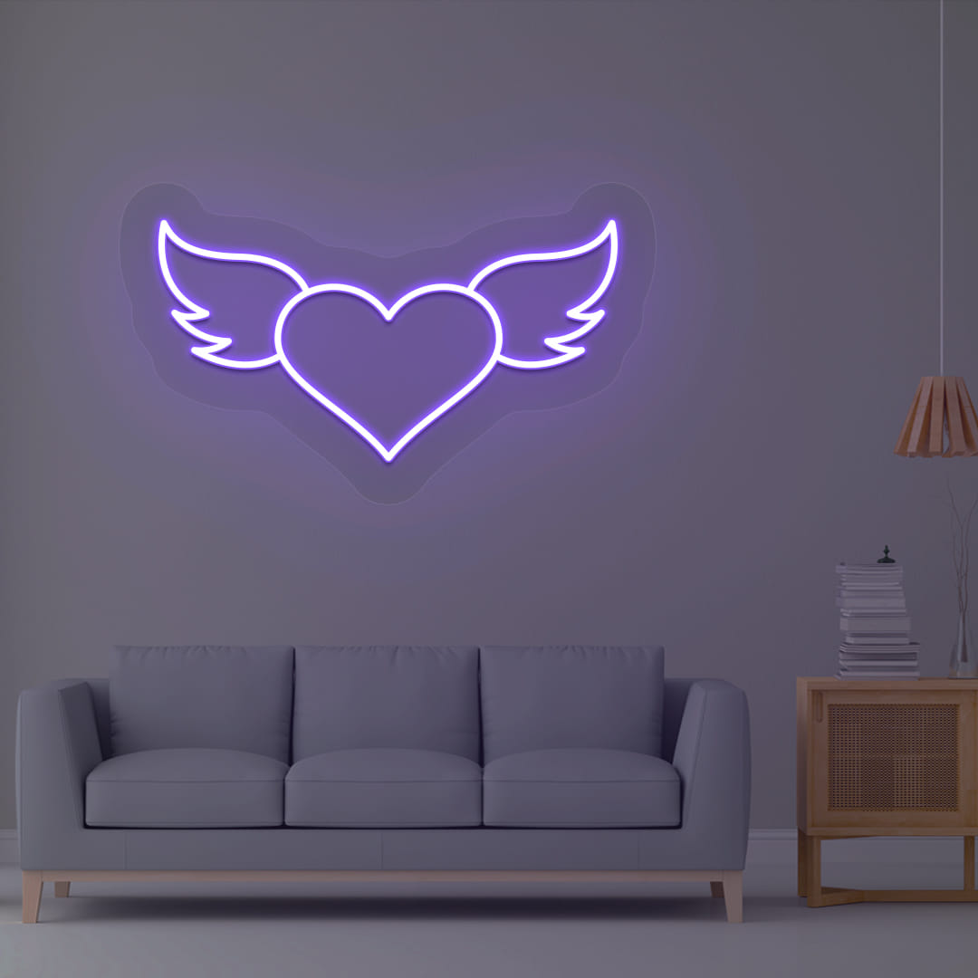 Heart with Wings Neon Sign