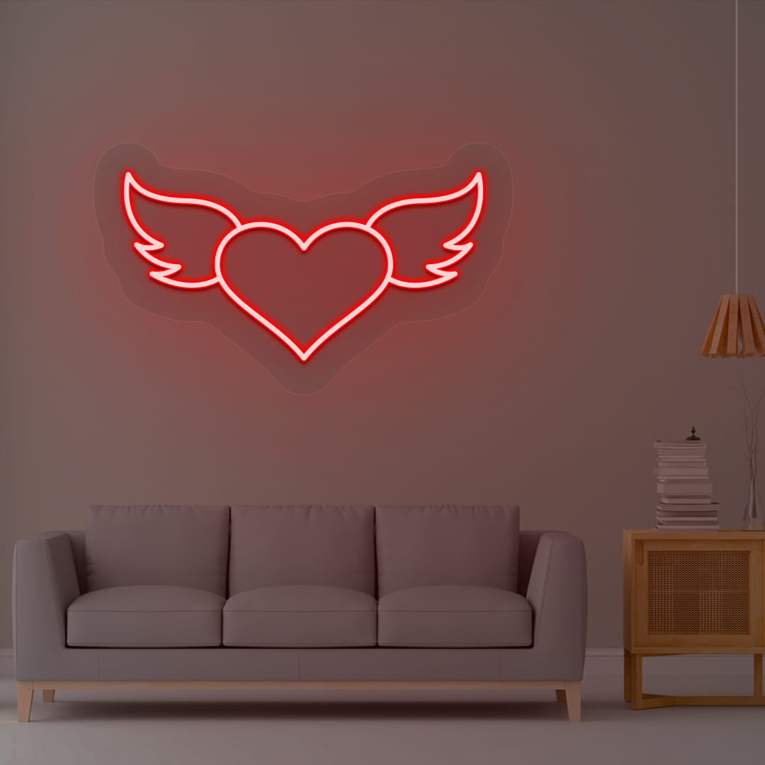 Heart with Wings Neon Sign
