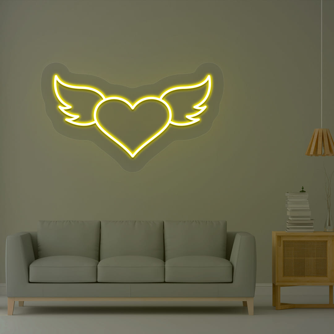 Heart with Wings Neon Sign