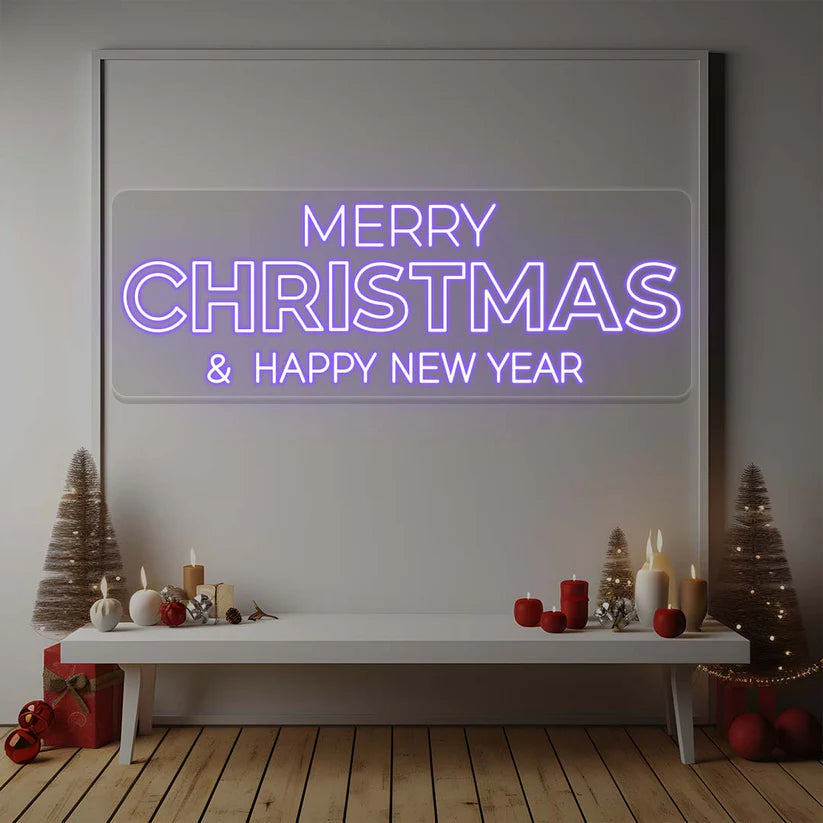 Merry Christmas & Happy New Year Neon Light