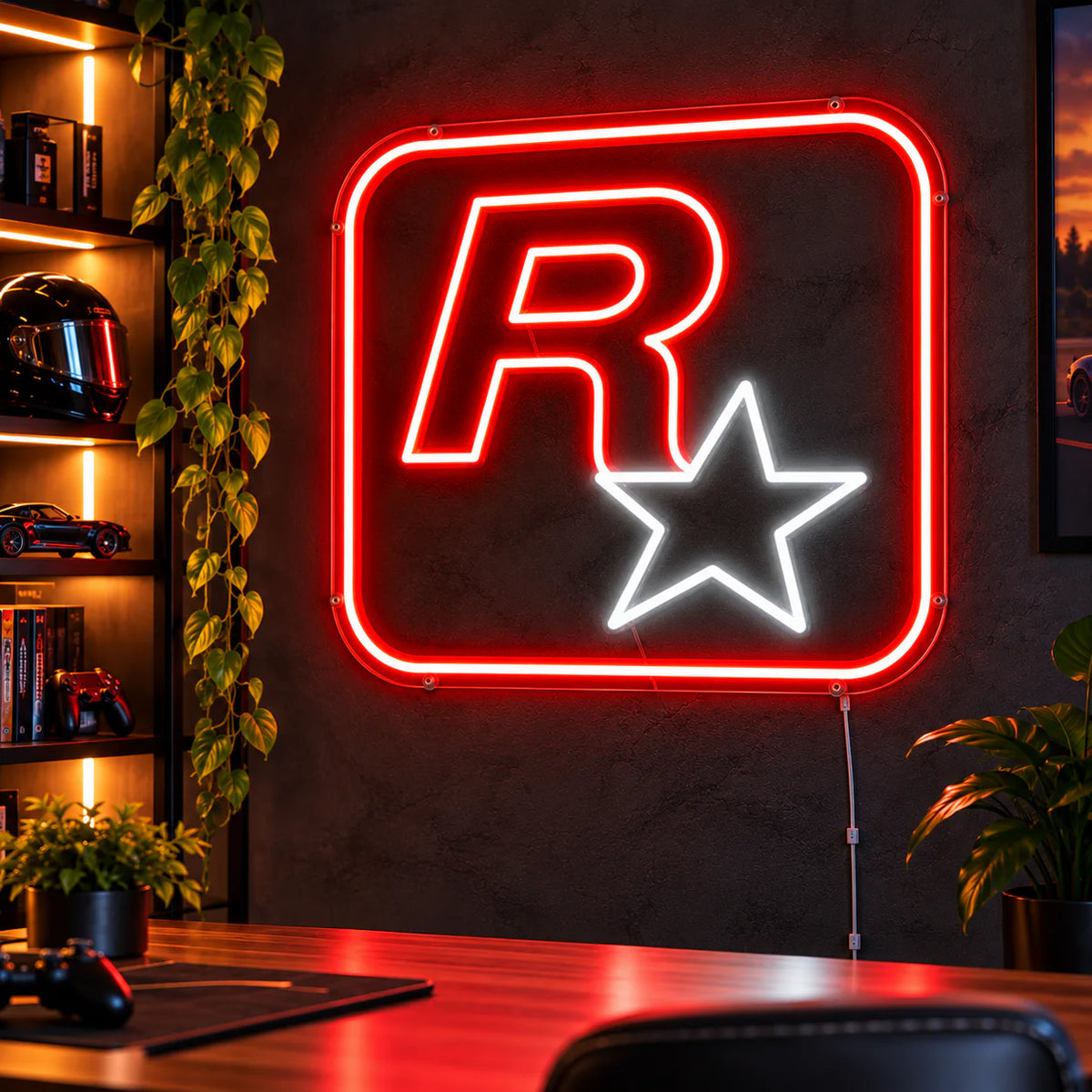 Rockstar Games Logo Neon Sign