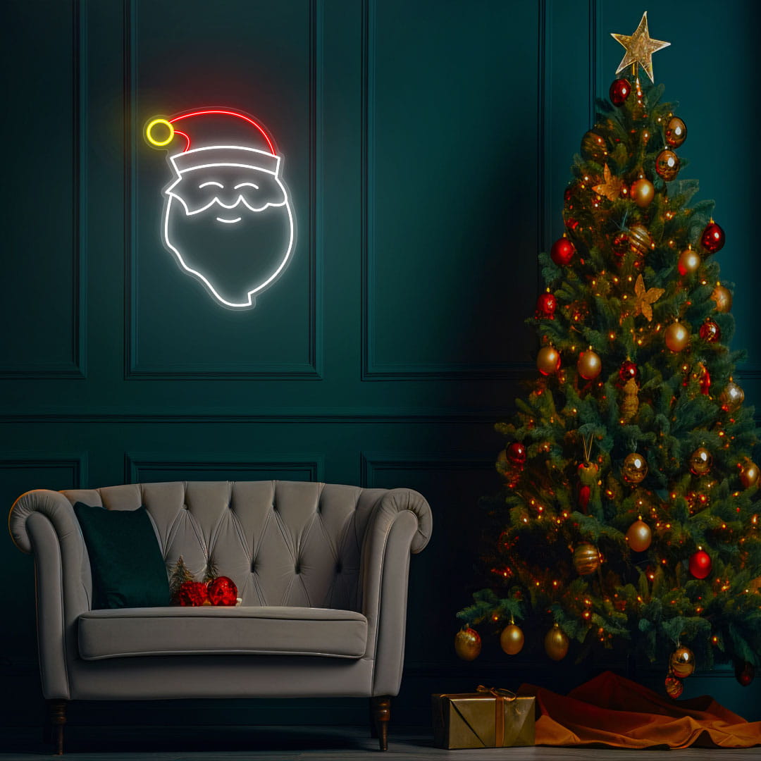 Santa Claus Face Neon Light