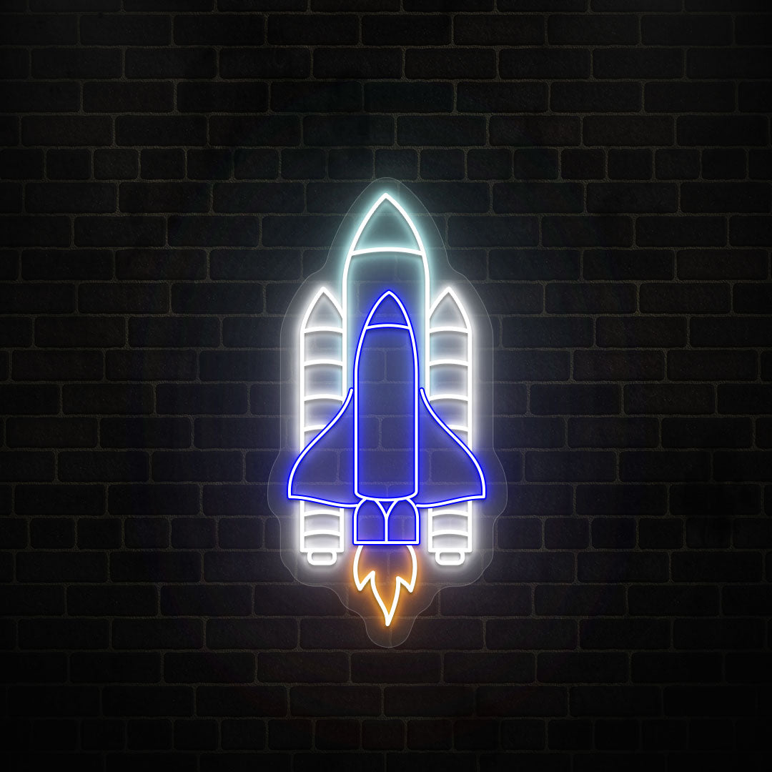 Space Rocket Neon Sign