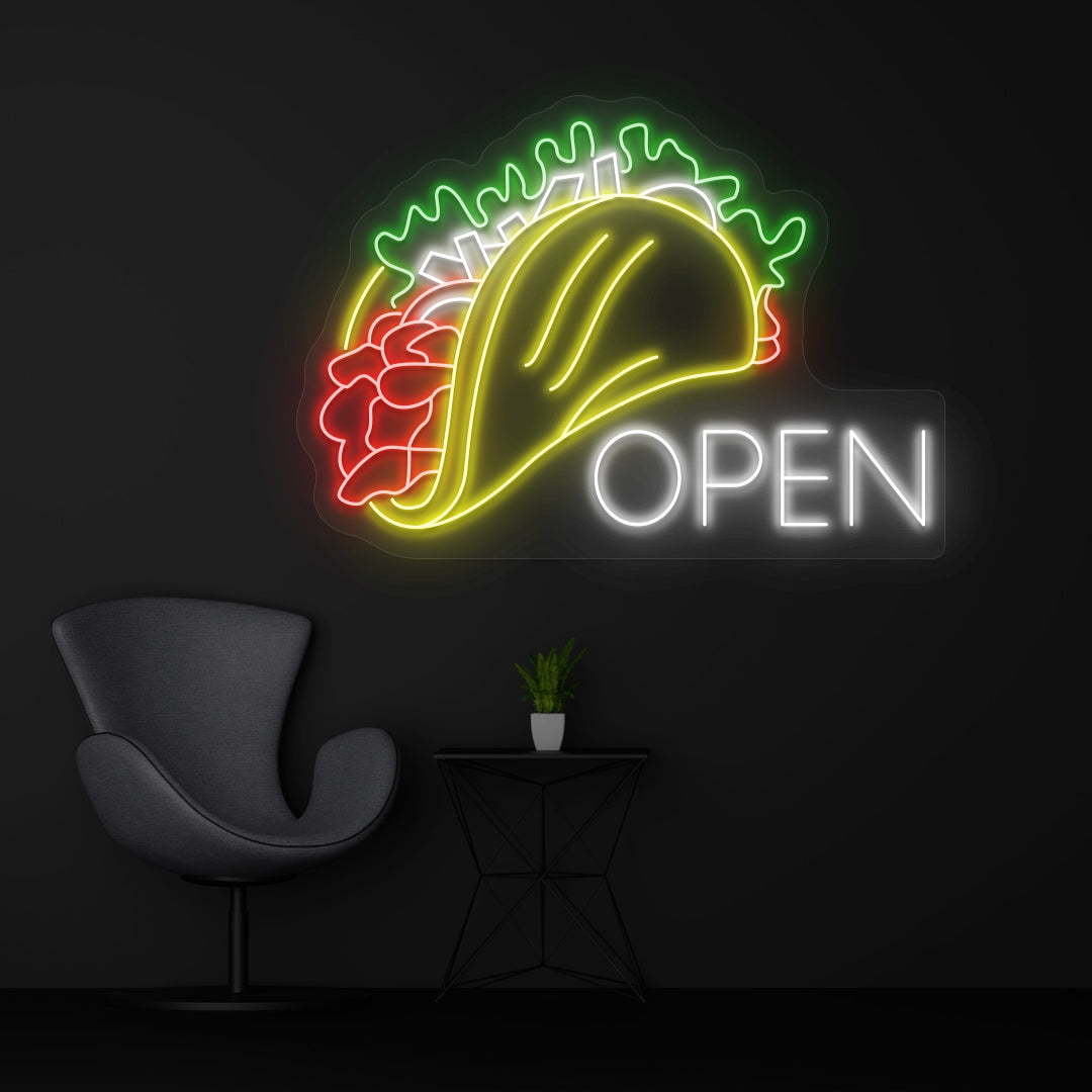Tacos Open Neon Sign