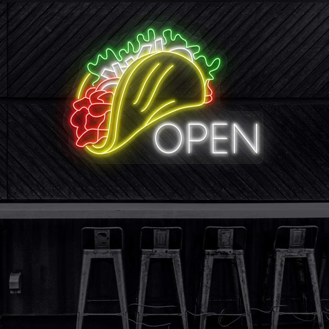 Tacos Open Neon Sign