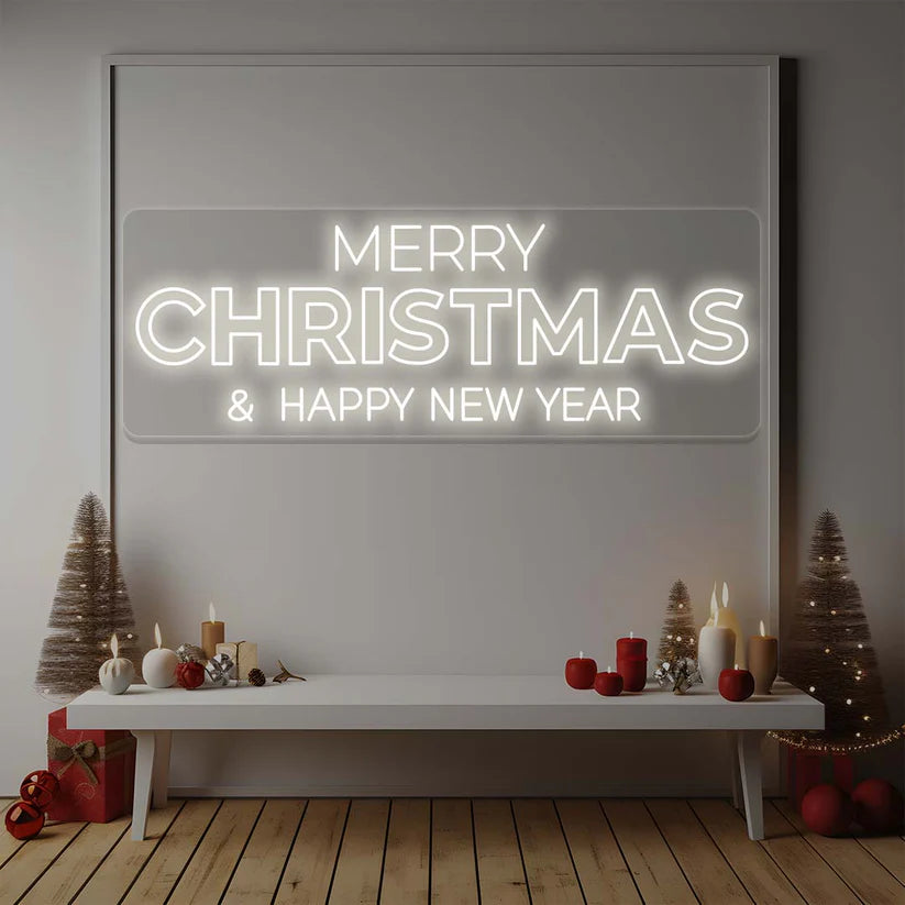 Merry Christmas & Happy New Year Neon Light