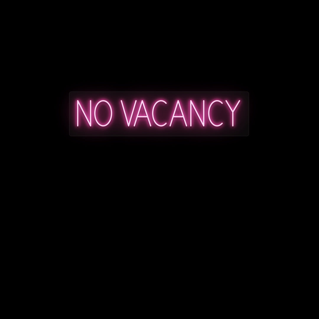 no vacancy neon sign