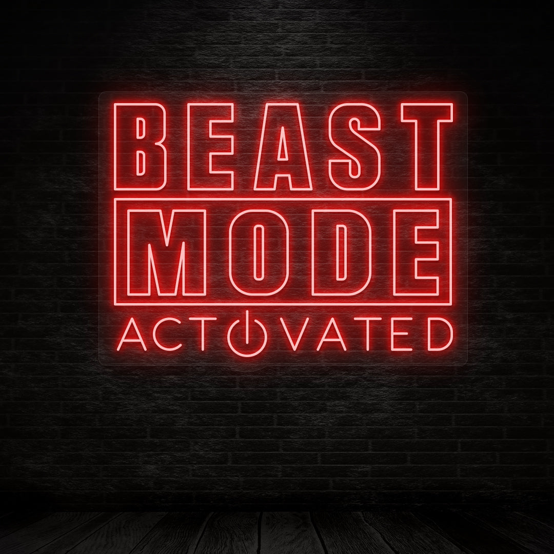 Beast Mode Activated Neon Sign | Gym & Gaming LED Light
