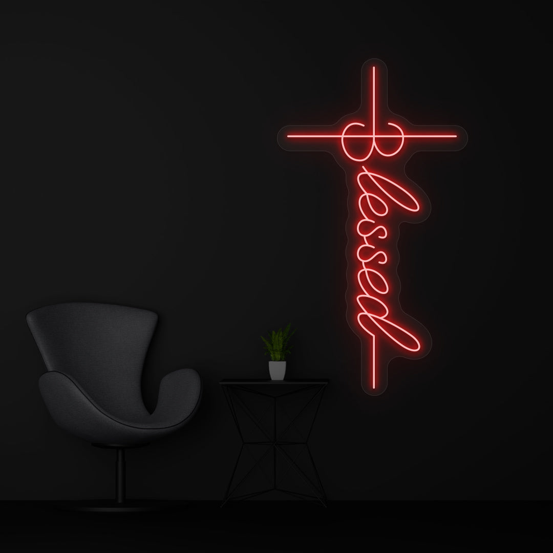 blessed neon sign