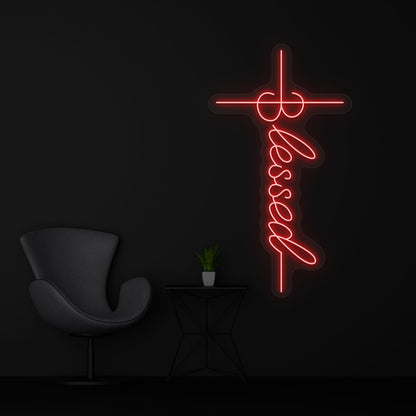 blessed neon sign