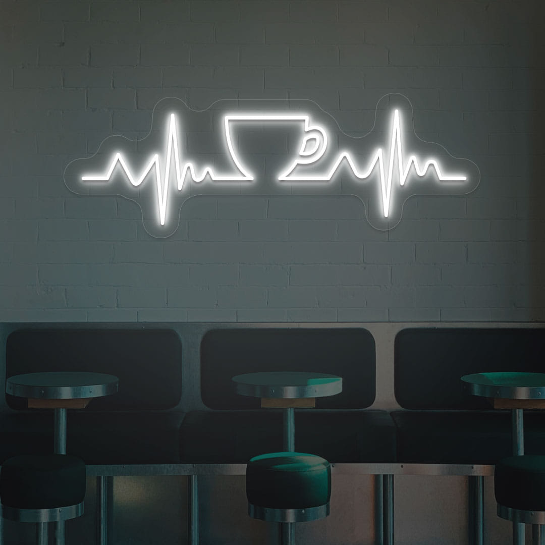 Coffee Heartbeat Neon Sign