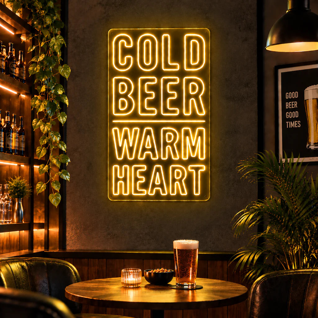 Cold Beer Warm Heart Neon Sign