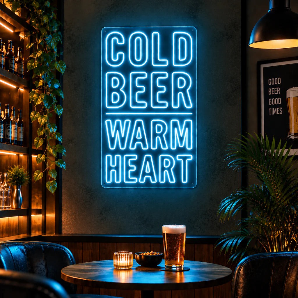 Cold Beer Warm Heart Neon Sign
