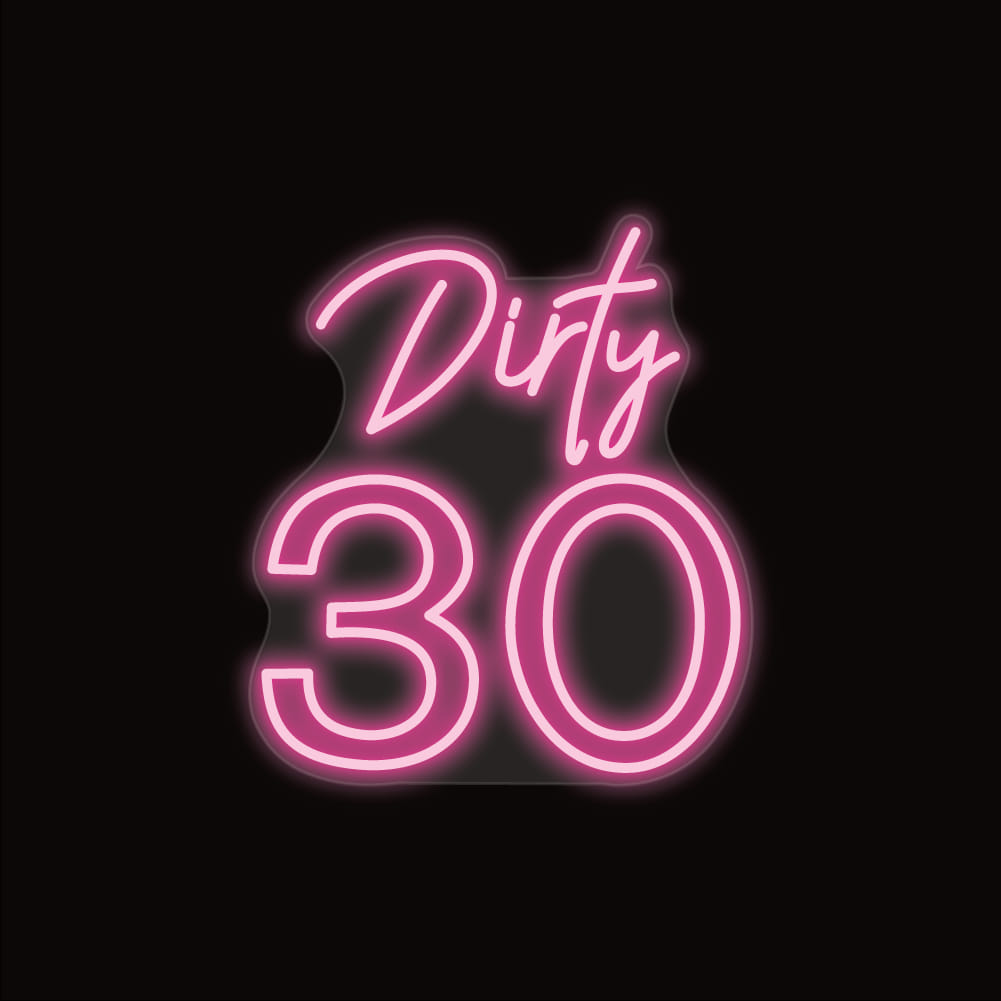 Fun Bright Pink “Dirty on sale 30” LED Night Light Party Room Wall Decoration