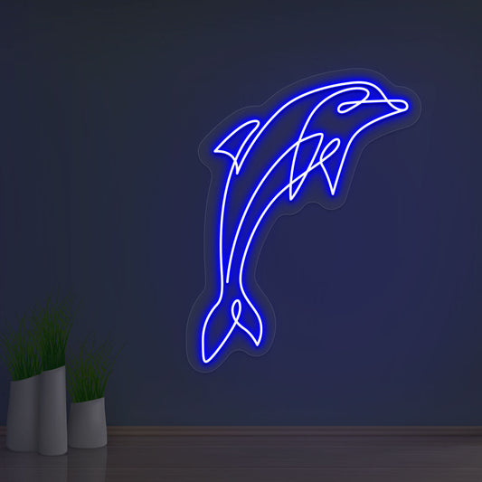 Dolphin Art Neon Sign