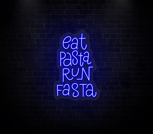 Eat Pasta Run Fasta blue