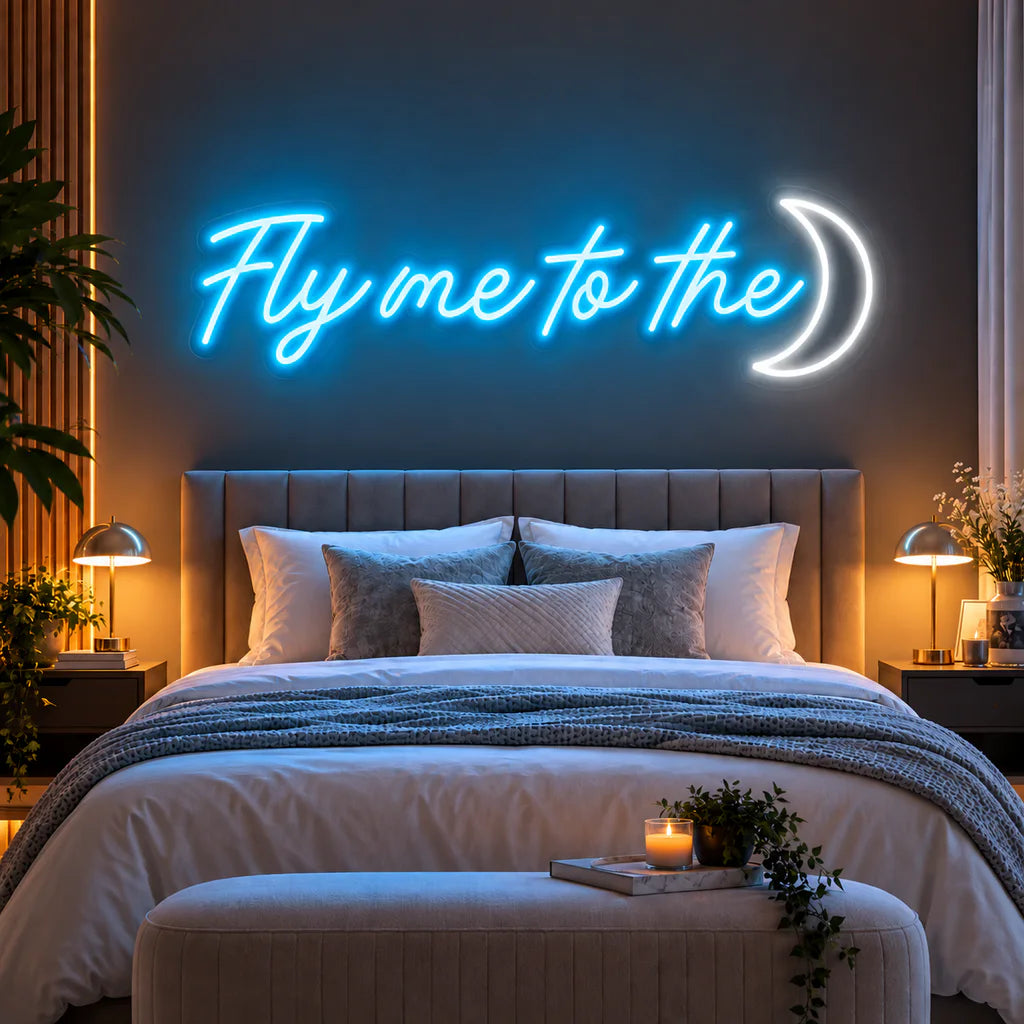 Fly Me To The Moon Neon Sign