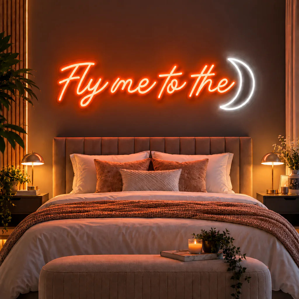 Fly Me To The Moon Neon Sign