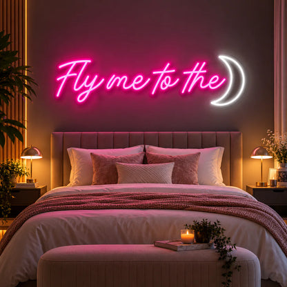 Fly Me To The Moon Neon Sign