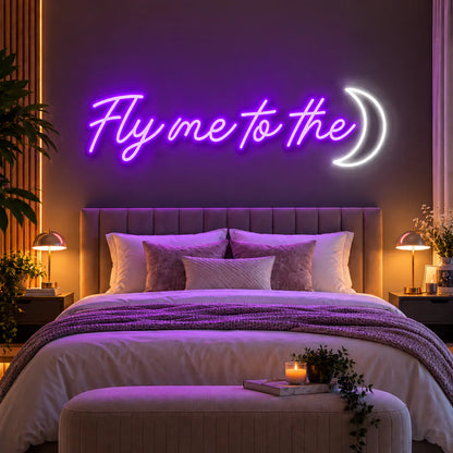 Fly Me To The Moon Neon Sign