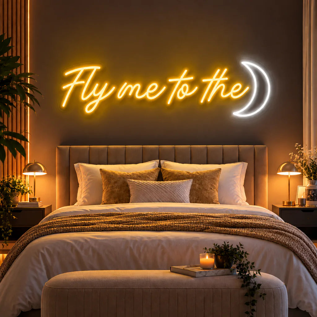 Fly Me To The Moon Neon Sign
