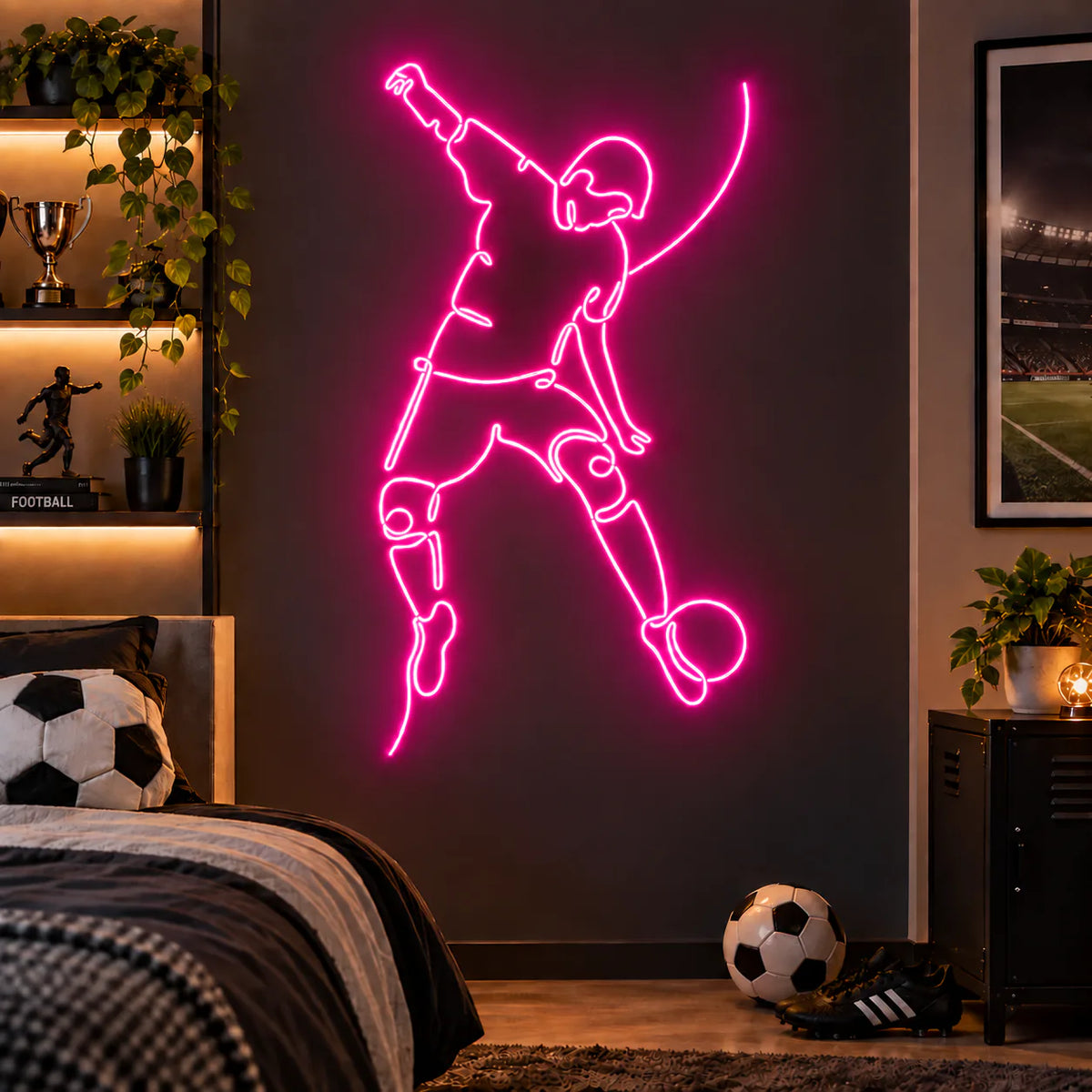Football Player Neon Sign