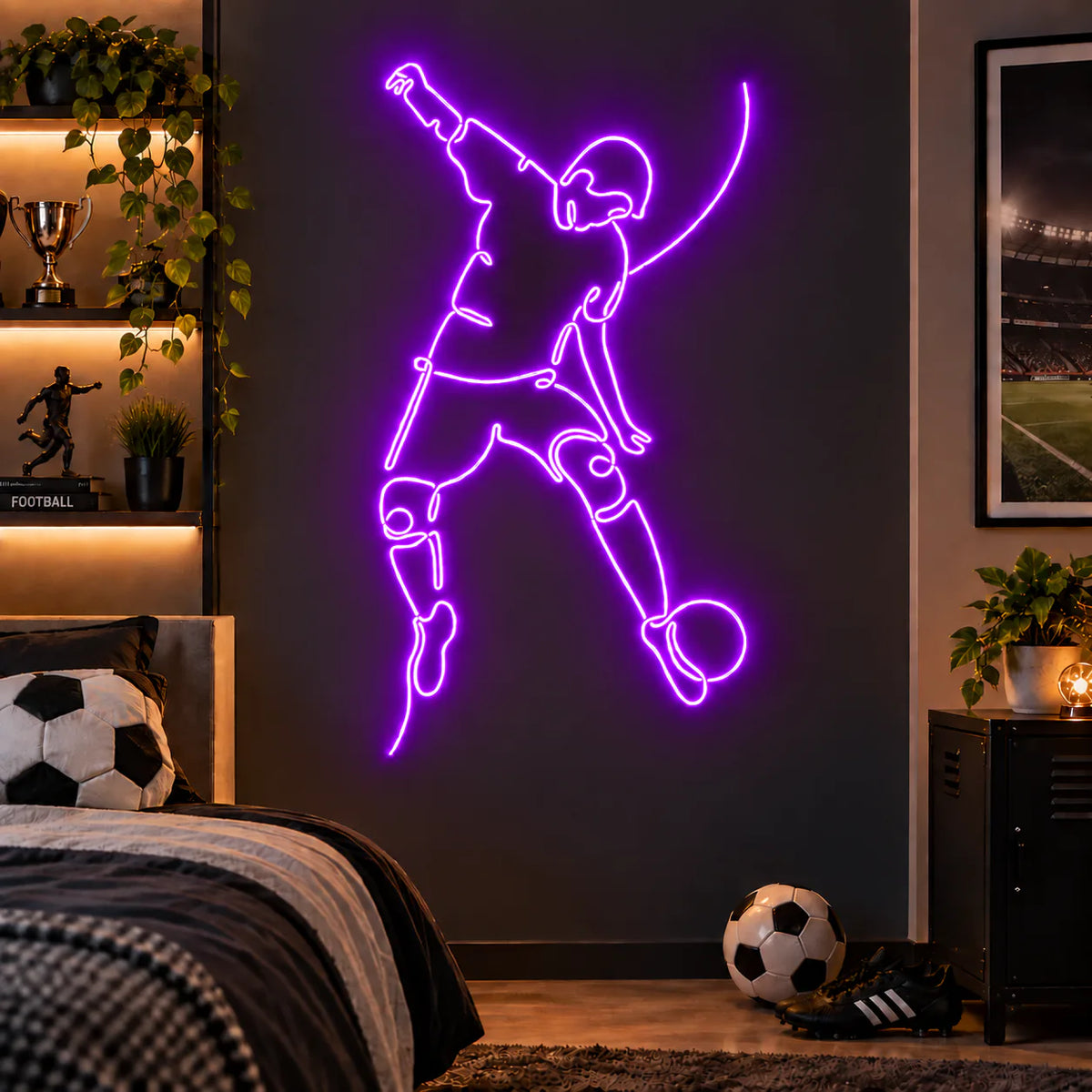 Football Player Neon Sign