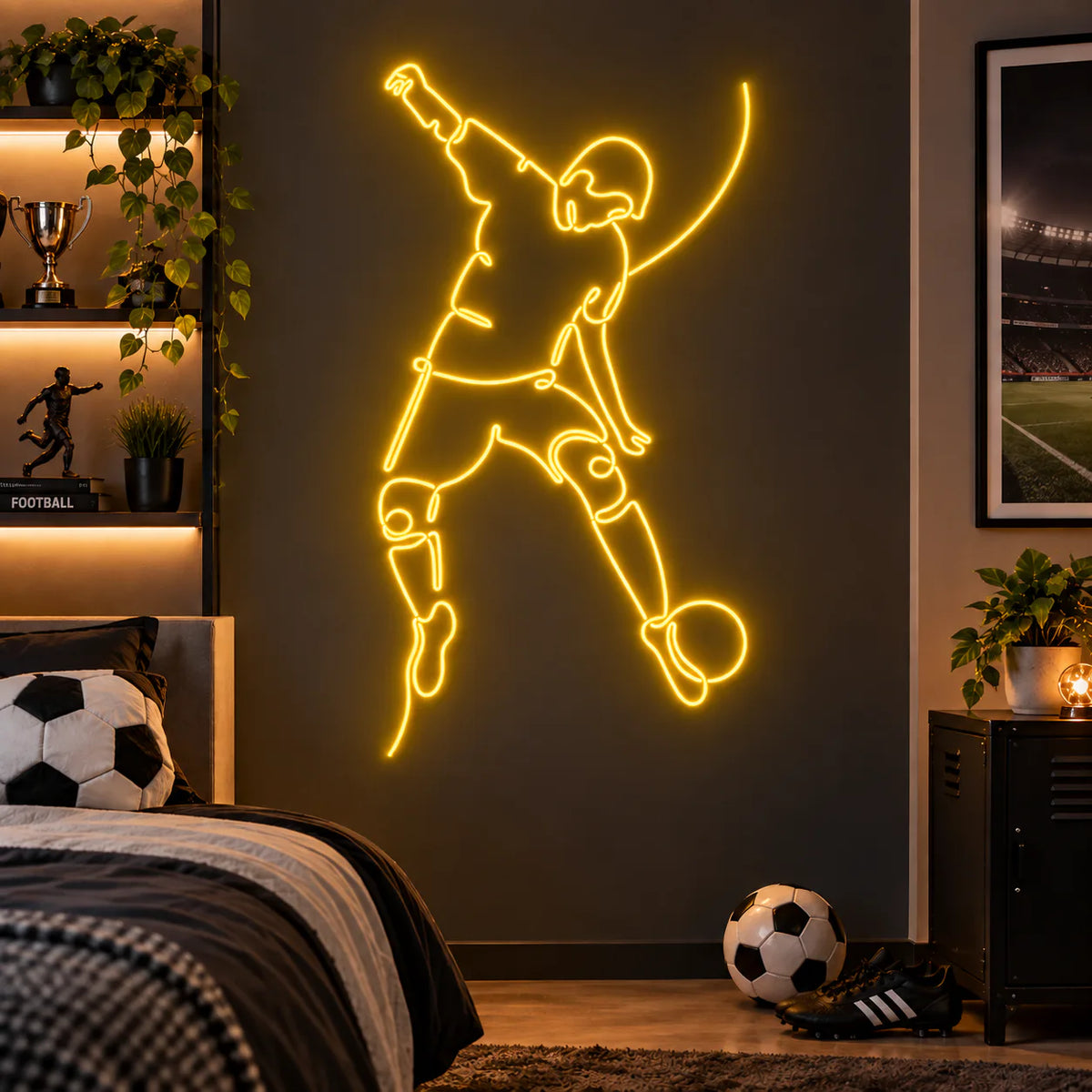 Football Player Neon Sign
