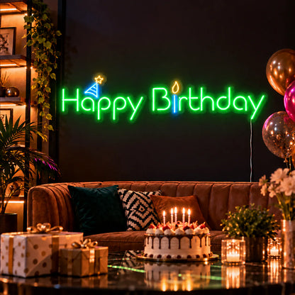 Happy Birthday Neon Sign Led Light
