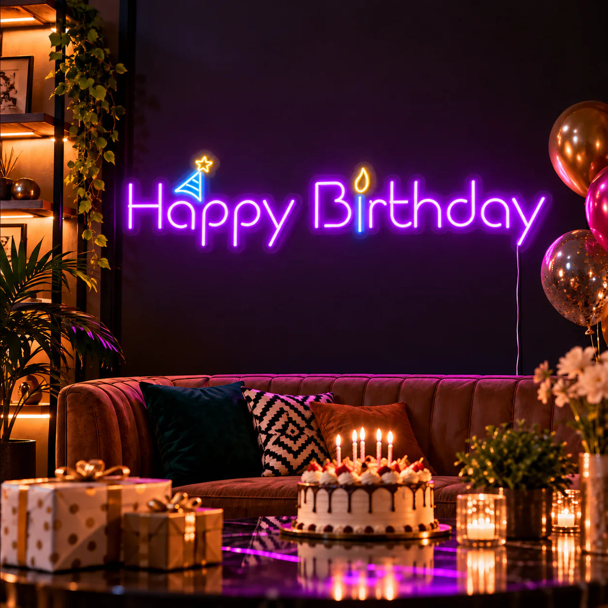 Happy Birthday Neon Sign Led Light