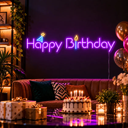 Happy Birthday Neon Sign Led Light