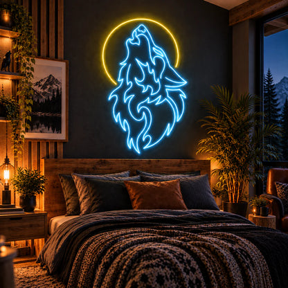 Howling Wolf Moon Neon Sign