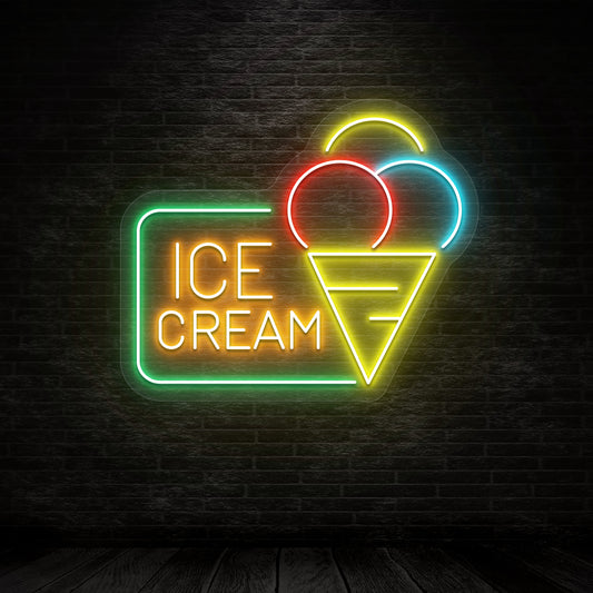 Ice Cream Cone Neon Sign