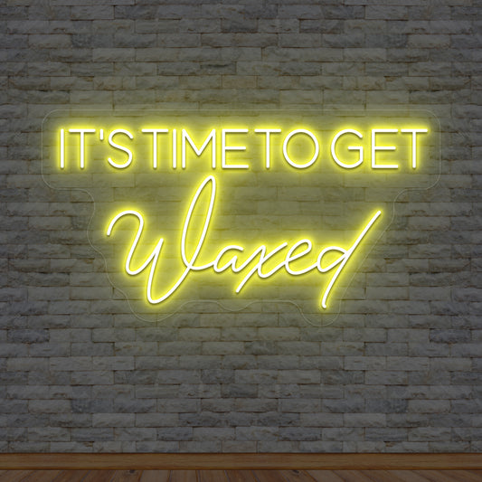 get waxed neon sign yellow
