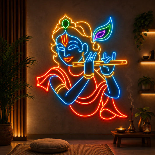 Krishna with Flute Neon Sign