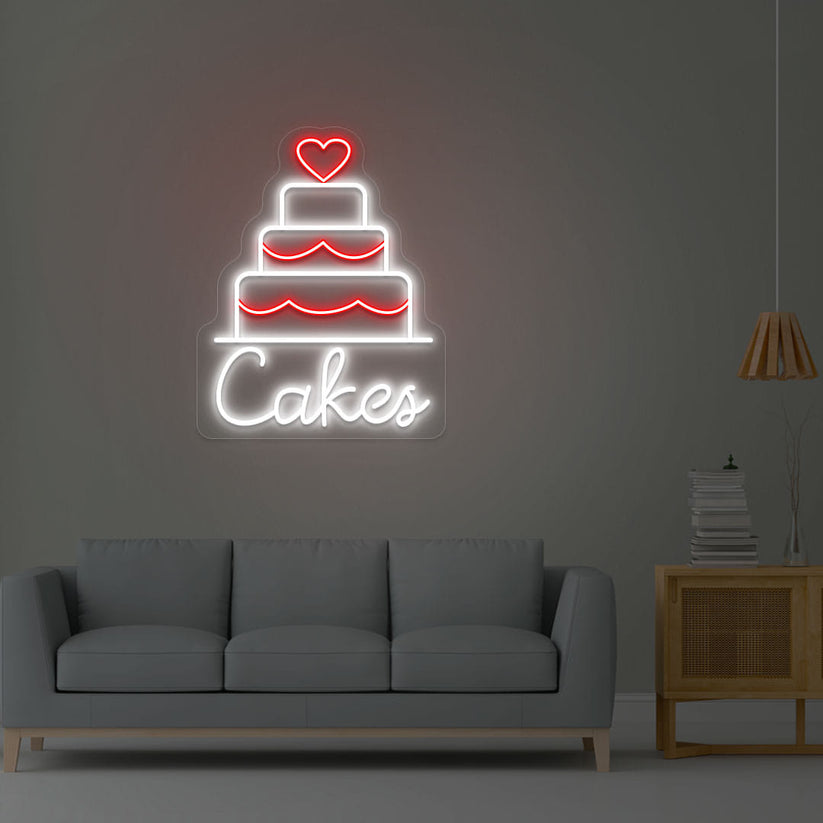 Cake Sign Hand Multi-Tier Cake Neon Sign – Sweeten Your Event with Glowing Decor