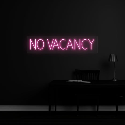 no vacancy neon sign