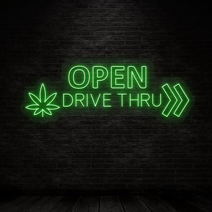 Open Drive Thru neon Sign