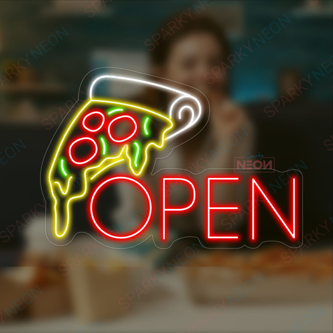 Buy Pizza Shop Open Neon Sign – Bright LED Light for Restaurants