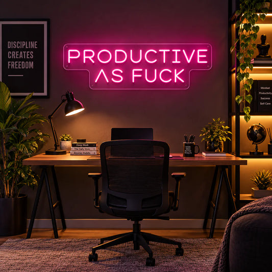 Productive as Fuck Neon Sign