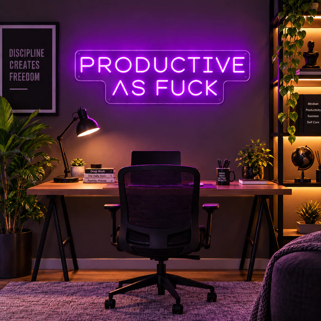 Productive as Fuck Neon Sign