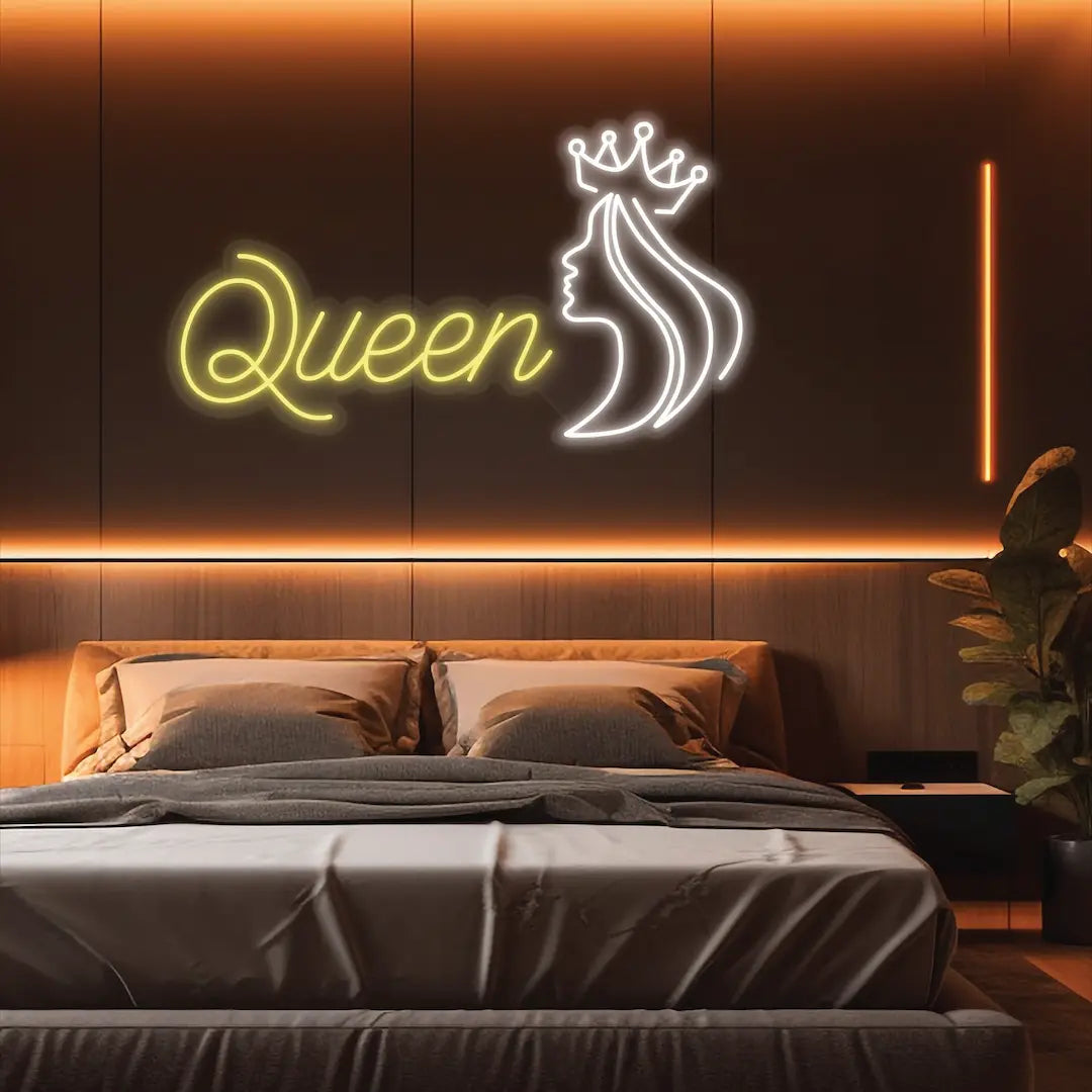 Queen Neon Sign – Stylish LED Wall Light for Bedrooms & Beauty Rooms