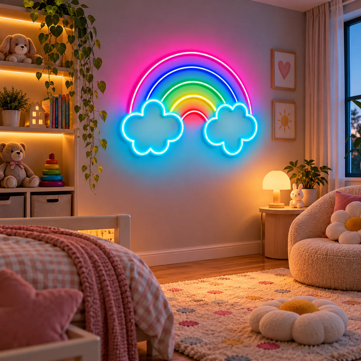 Rainbow Clouds Neon Sign