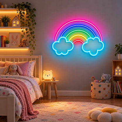 Rainbow Clouds Neon Sign